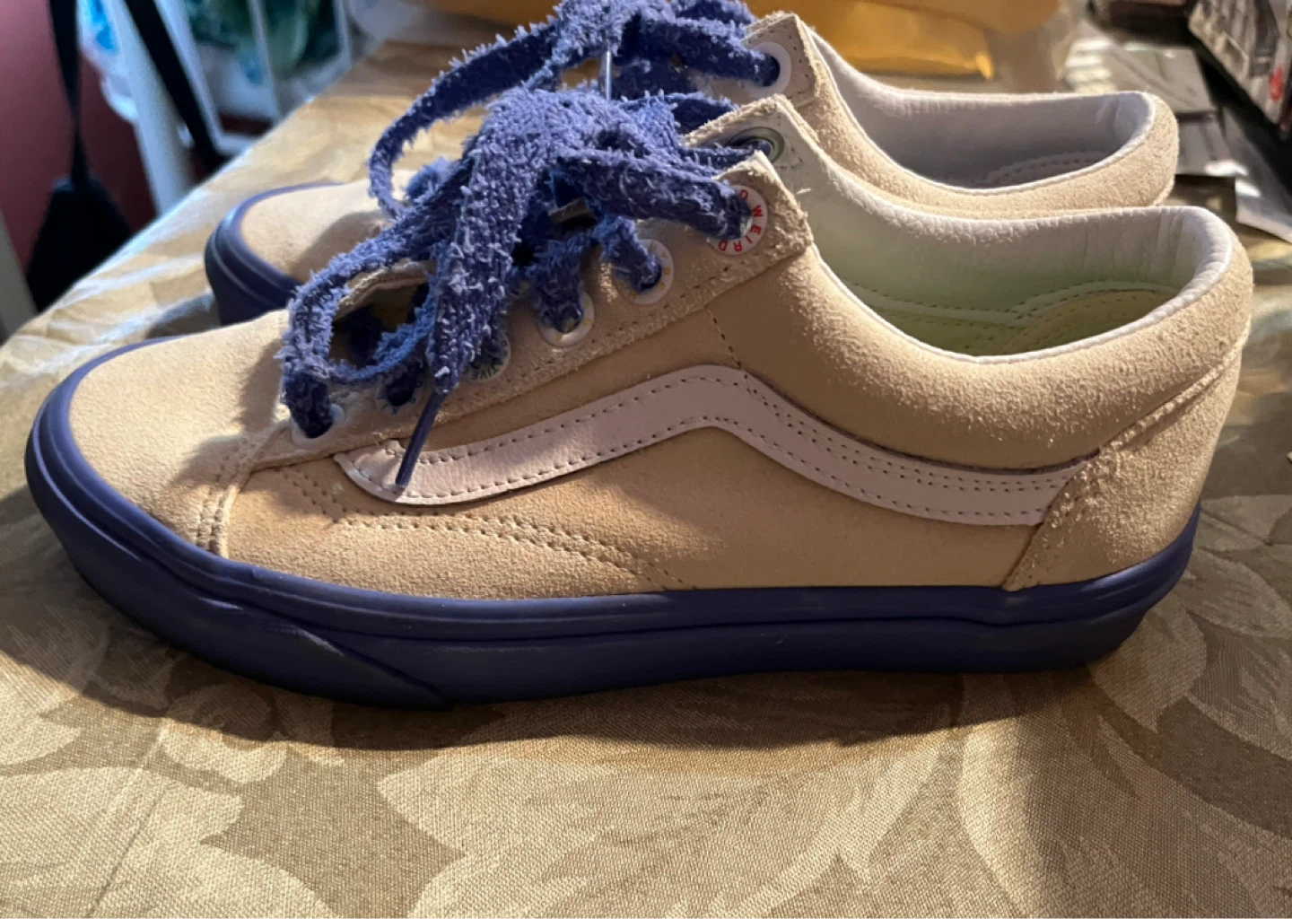 Vans Old Skool Suede Shoes Beige/Blue - photo 4