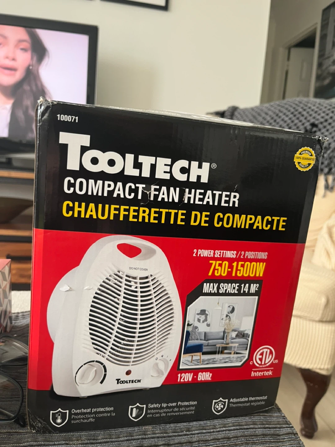 Tooltech Compact Fan Heater 750-1500W
