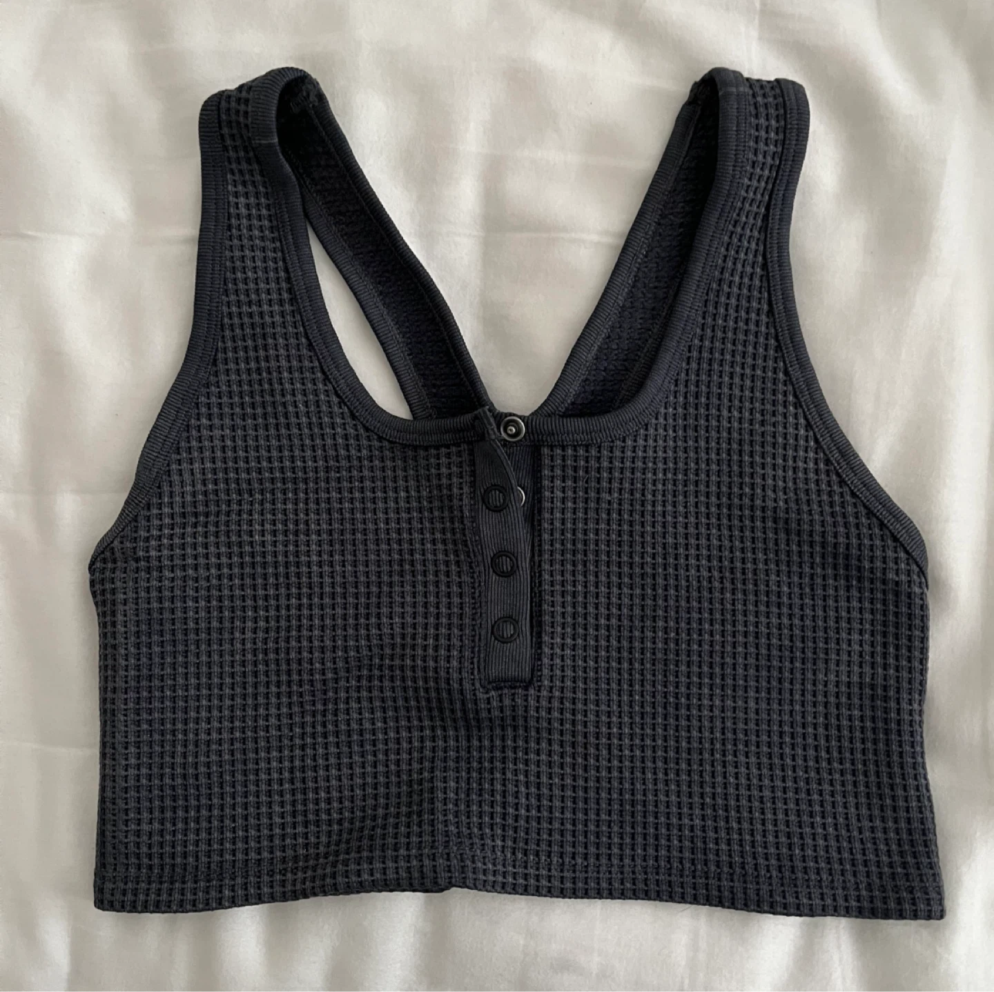 Waffle Knit Crop Tank Top