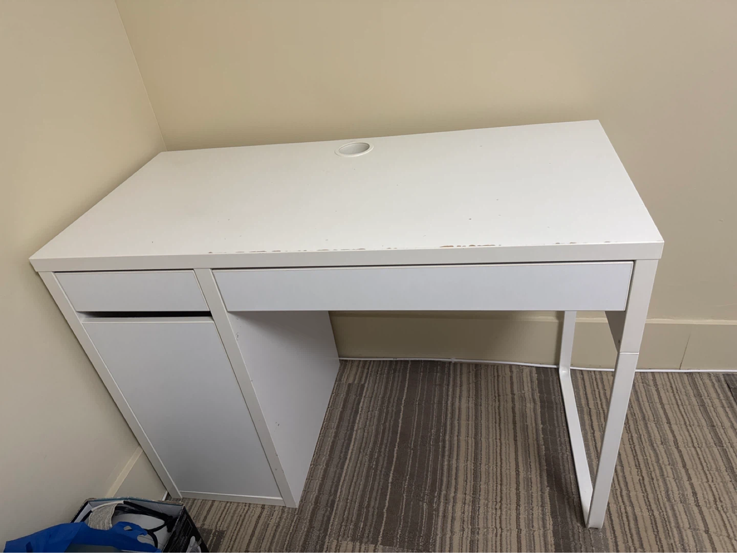 White IKEA Desk with Drawers