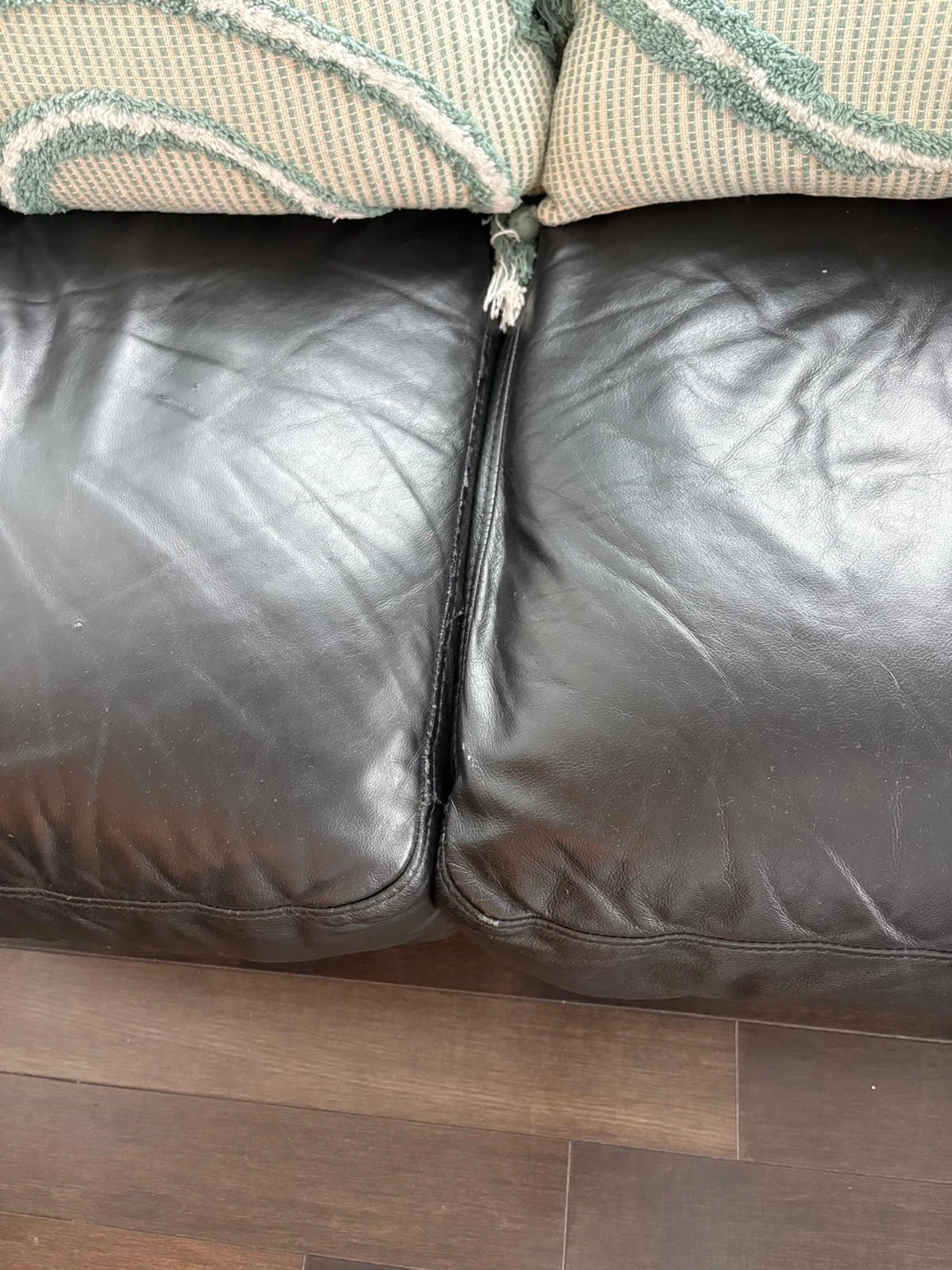 Black Leather Sofa set of 3 seater and 2 seater - photo 3