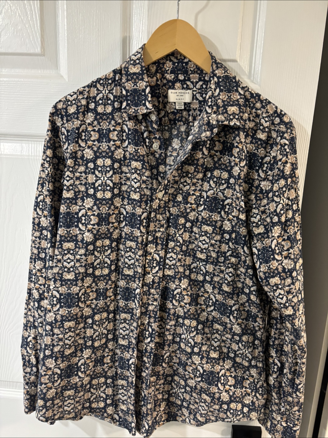 Club Monaco Men's Slim Fit Long Sleeve Button-Up Shirt