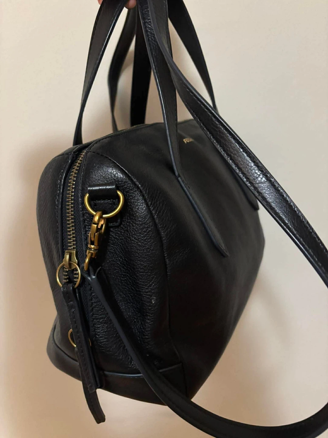 Fossil Sydney Black Leather Satchel Bag - photo 2