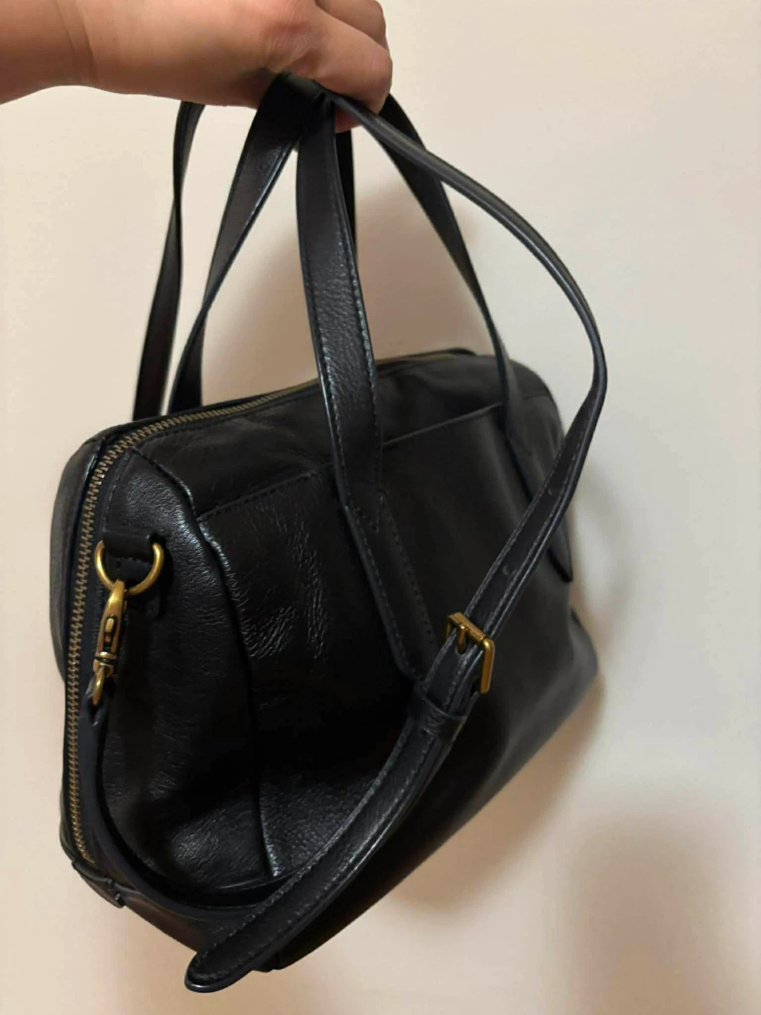 Fossil Sydney Black Leather Satchel Bag - photo 4