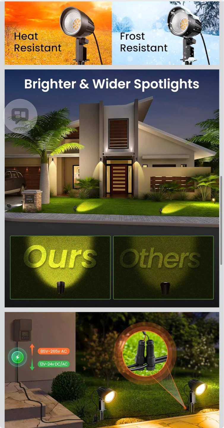 10 Pack LED Landscape Spotlights - Warm White, IP66 Waterproof - photo 3