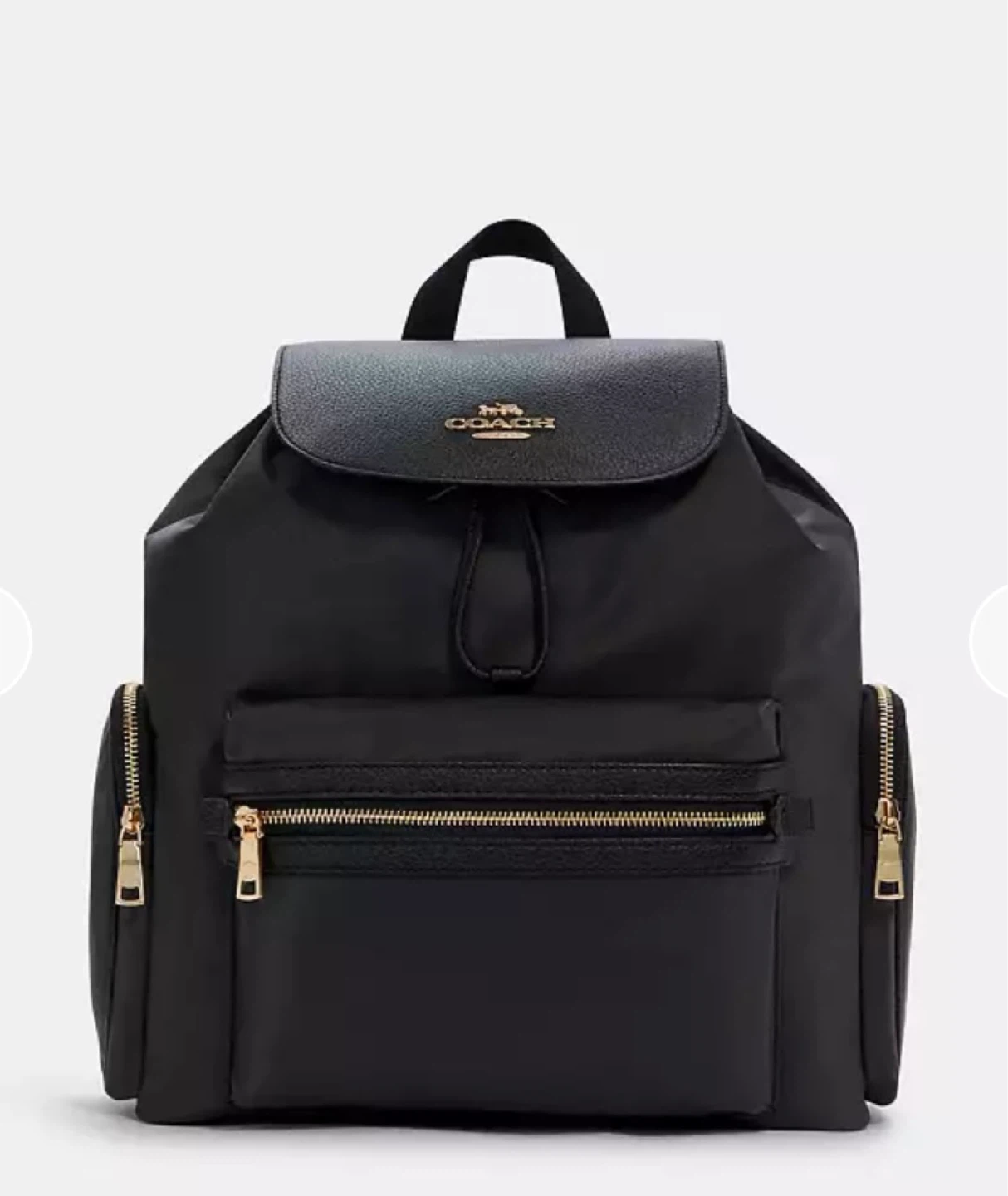 Coach Black Nylon Backpack with Leather Trim - photo 3