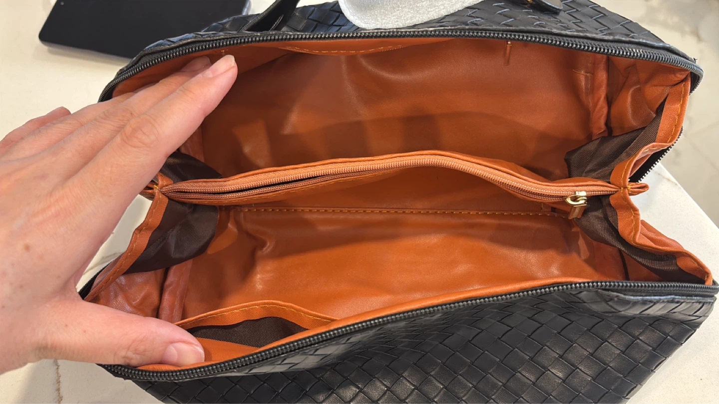 Brand new Woven Faux Leather Toiletry Bag - photo 4