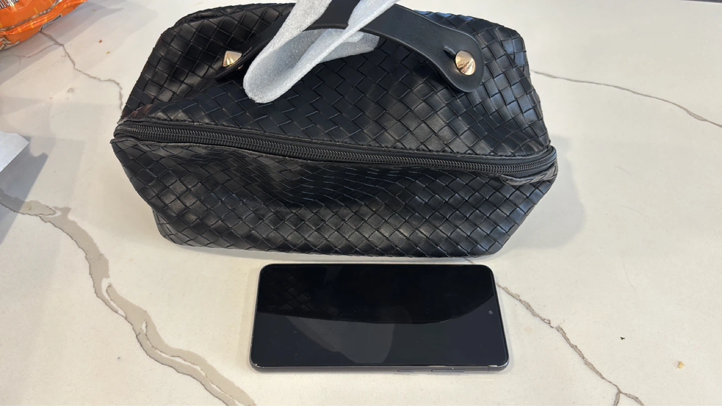 Brand new Woven Faux Leather Toiletry Bag - photo 5