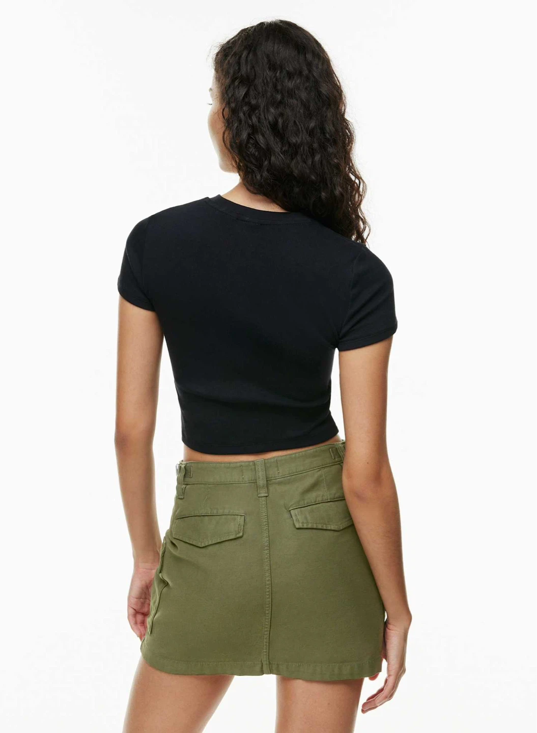 Tna Aritzia Supply Cargo Olive Green Micro Skirt - photo 4