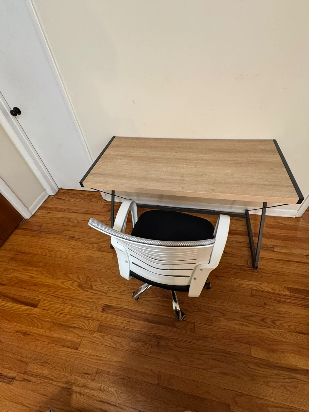 Wooden Top Desk with Black Metal Frame - photo 3