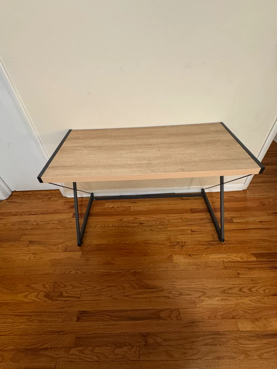 Wooden Top Desk with Black Metal Frame