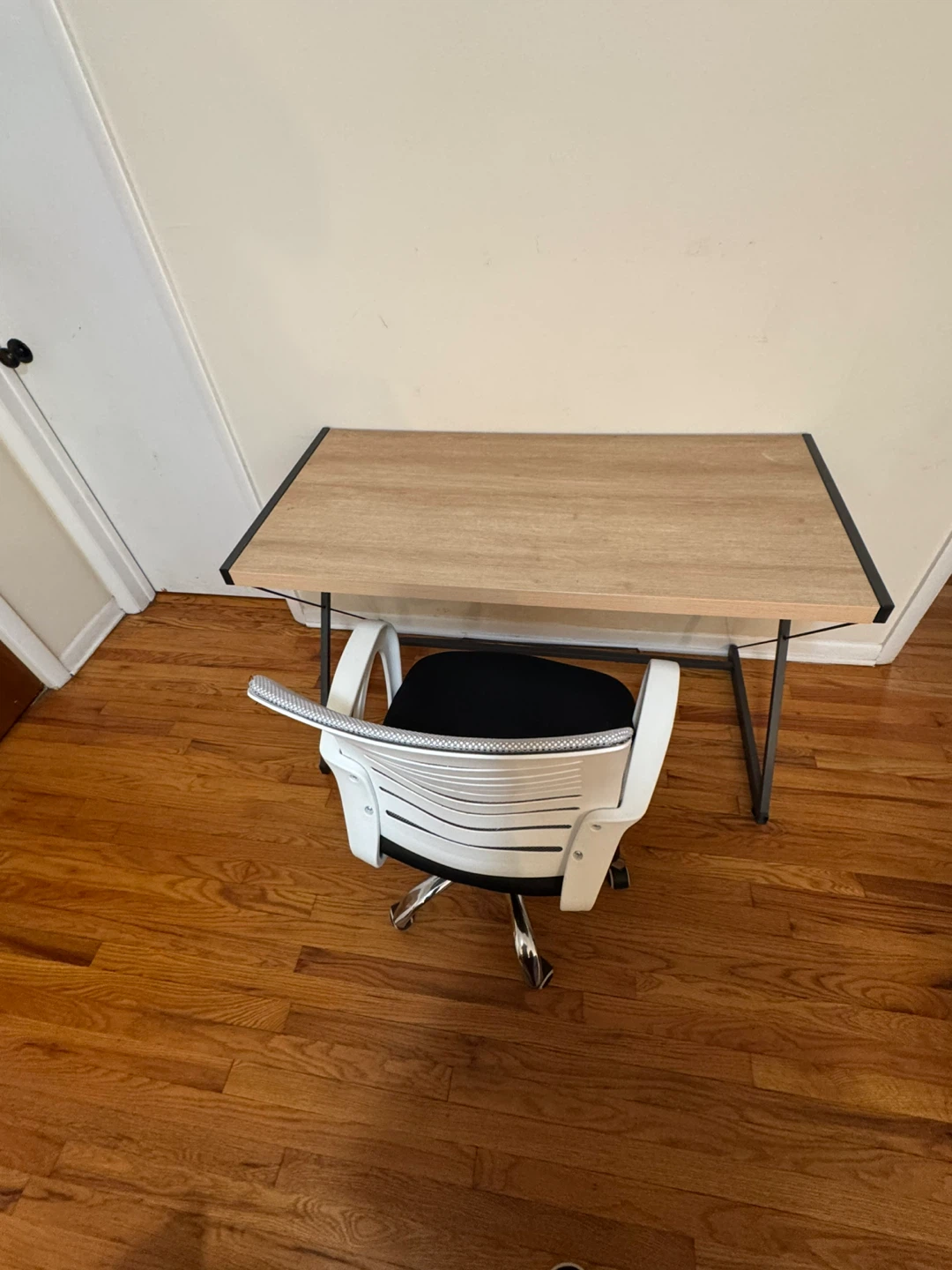 Wooden Top Desk with Black Metal Frame - photo 2