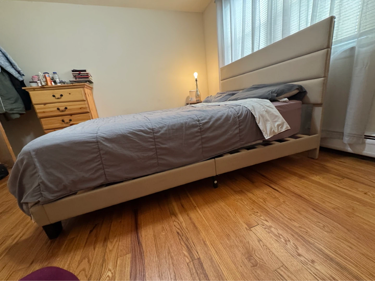 Upholstered Platform Bed Frame with Headboard - photo 3