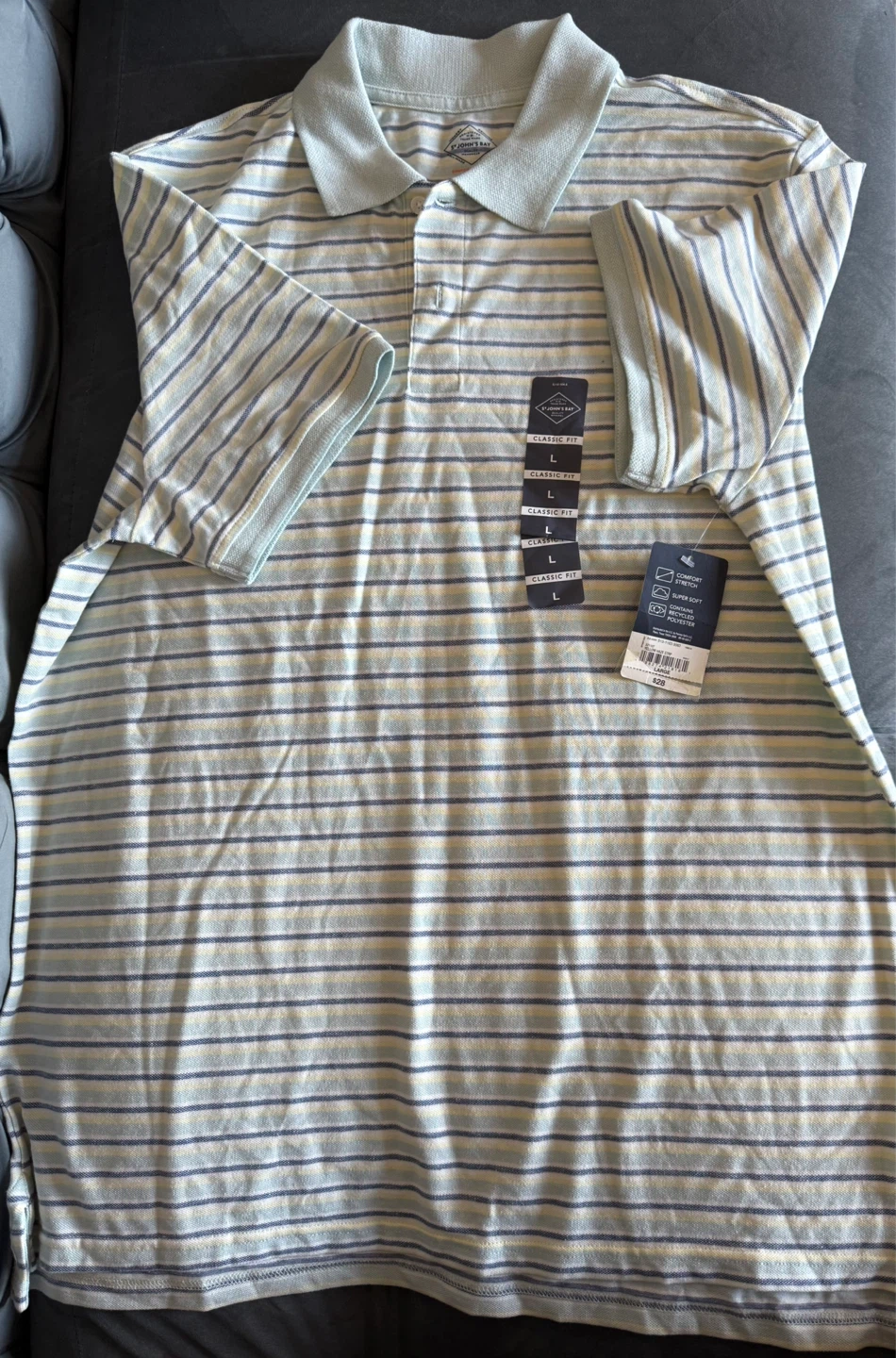 St. John's Bay Classic Fit Striped Polo Shirt - Large