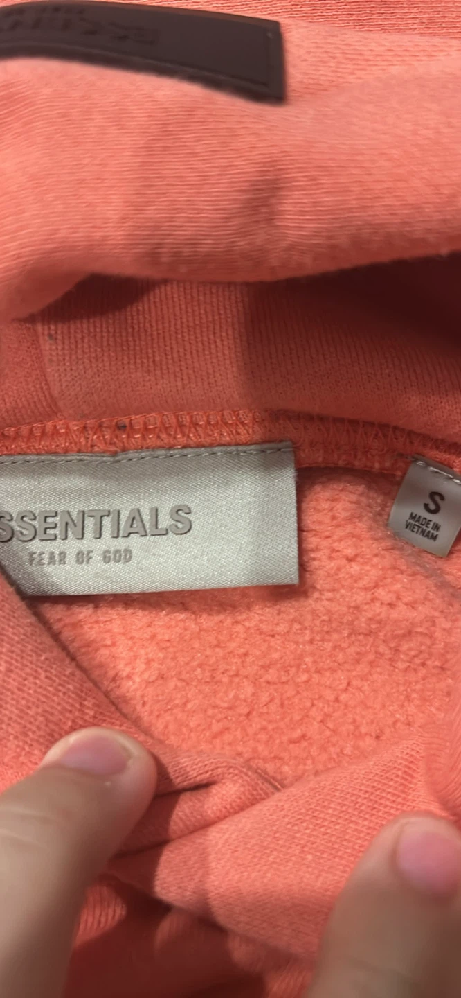 Fear of God Essentials Hoodie - Coral - Size S - photo 2