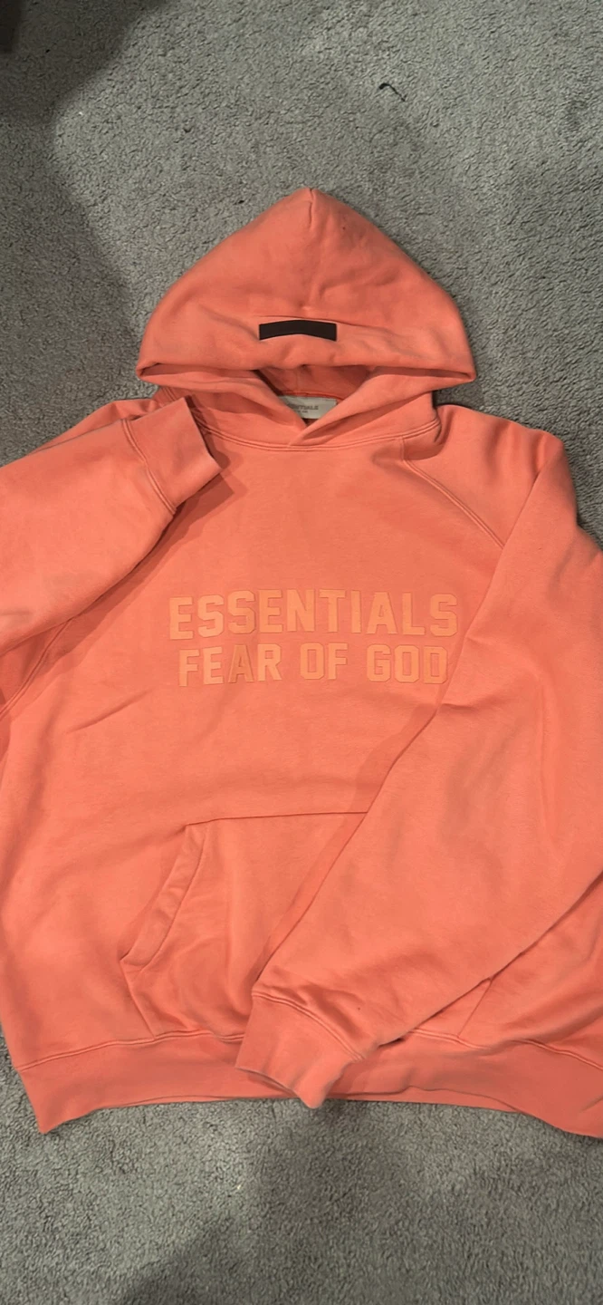 Fear of God Essentials Hoodie - Coral - Size S - photo 4
