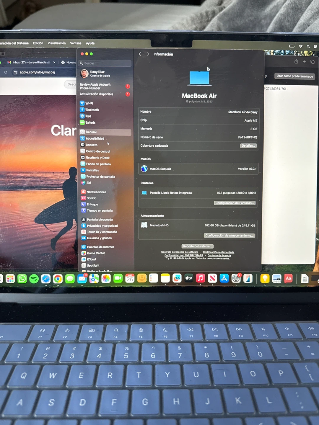 Apple MacBook Air M2 13-inch, 8GB RAM, 256GB SSD