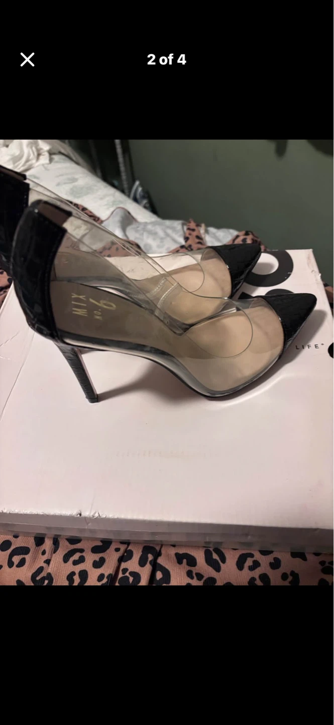 MIX.NO.SHOE Clear Stiletto Heels Size 10