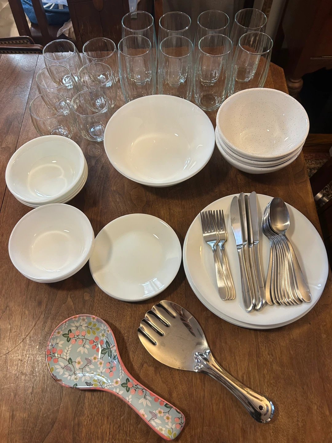 Dinnerware Set with Glasses and Cutlery
