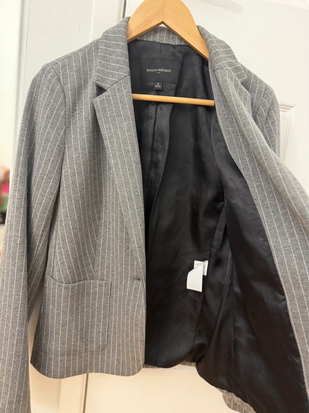 Banana Republic Grey Pinstripe Blazer - Size 8 - photo 2