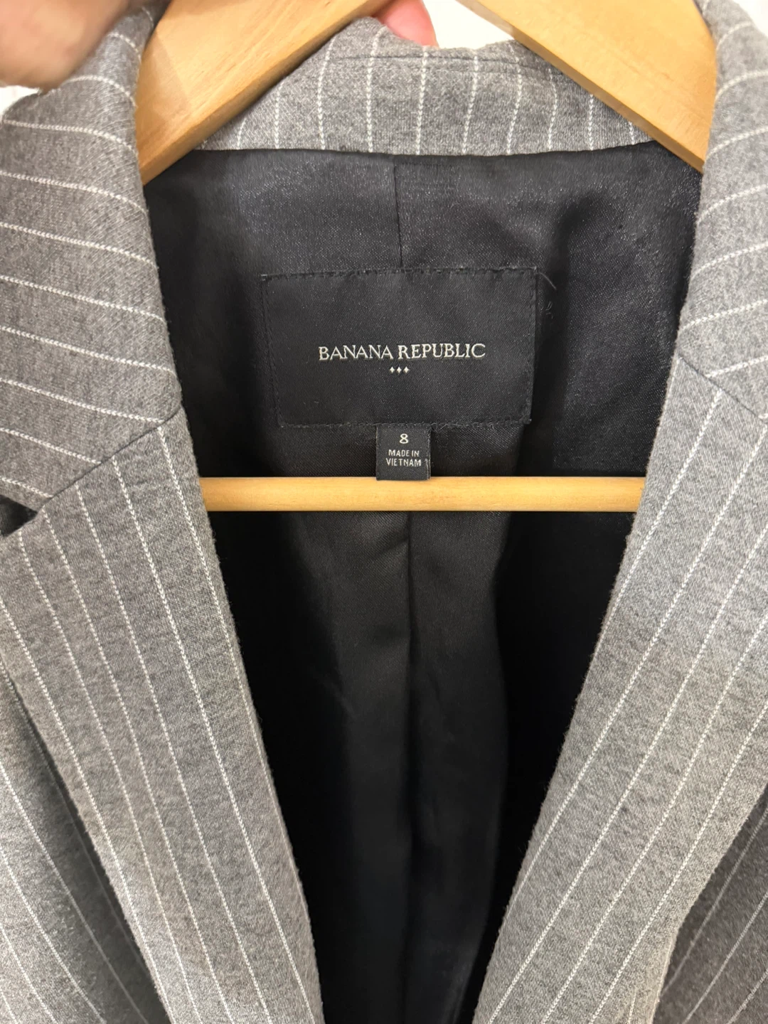 Banana Republic Grey Pinstripe Blazer - Size 8 - photo 3