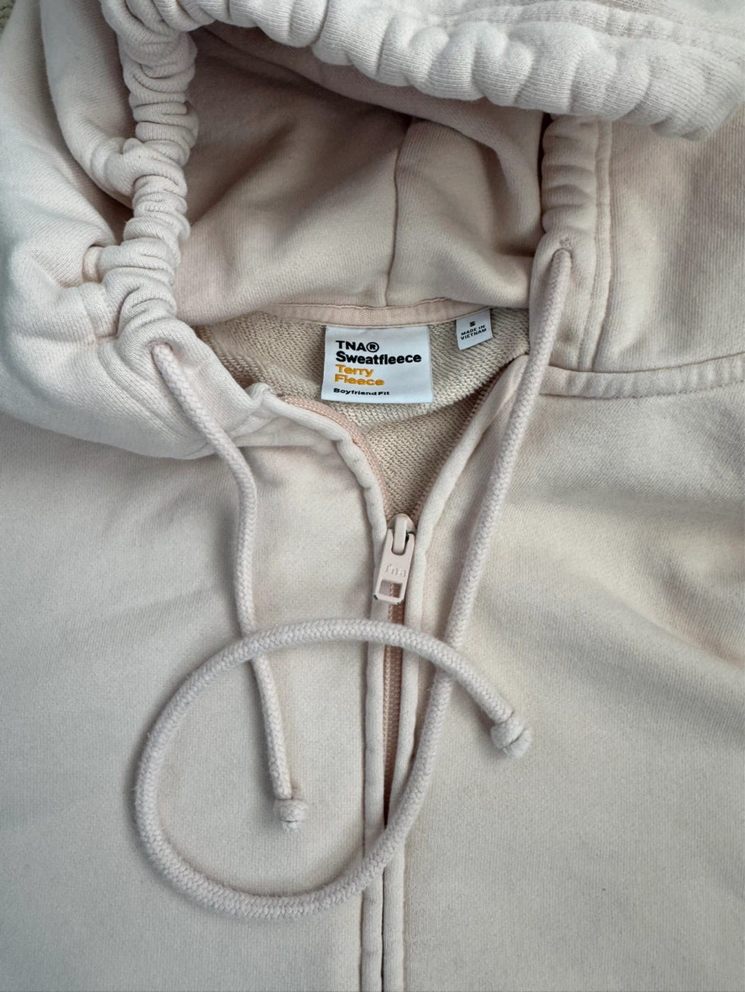 aritzia TNA Boyfriend Fit Zip-Up a S Hoodie - Pale Pink - photo 2