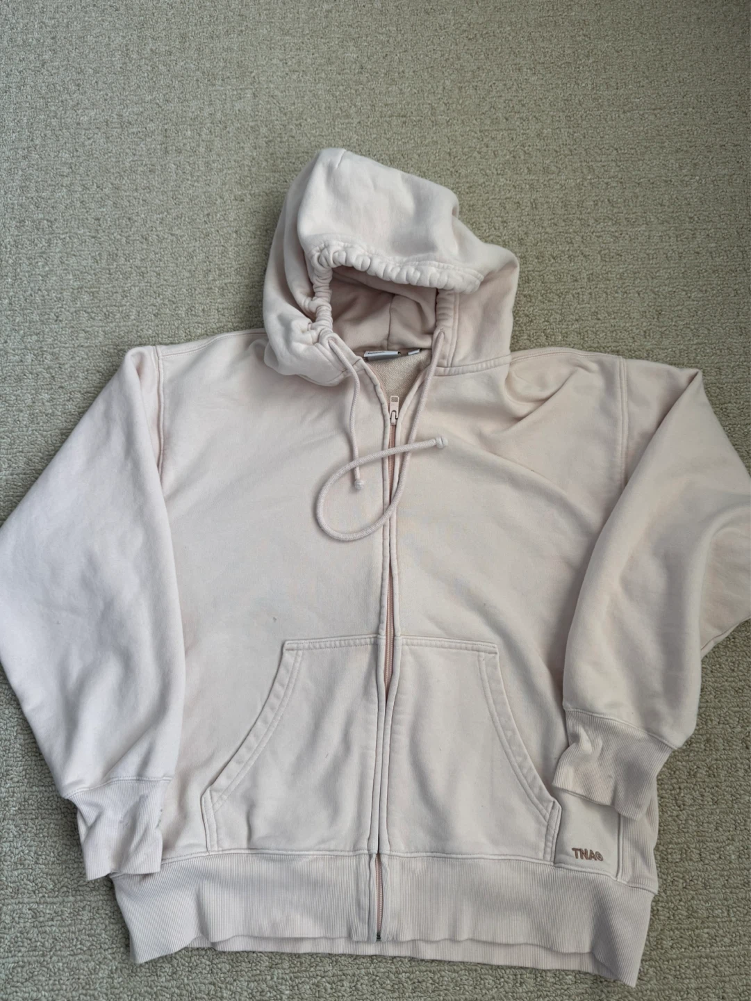 aritzia TNA Boyfriend Fit Zip-Up a S Hoodie - Pale Pink