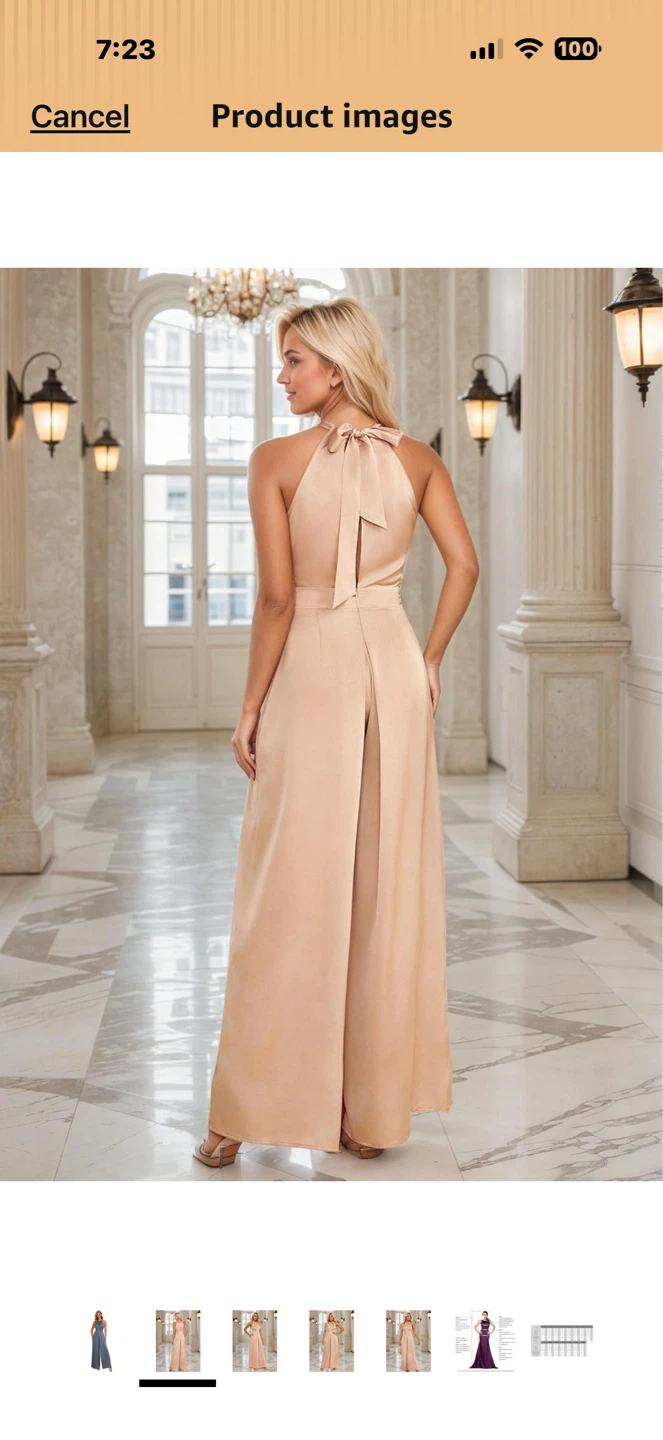 Women's Halter Wide Leg Jumpsuit - photo 2