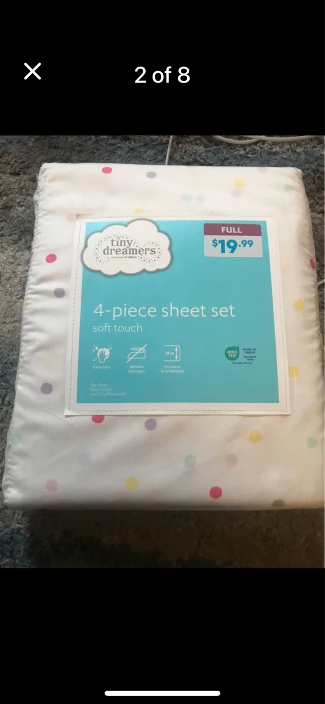 Tiny dreamers 4 piece confetti print sheet set