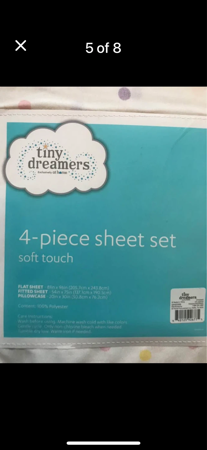 Tiny dreamers 4 piece confetti print sheet set - photo 4