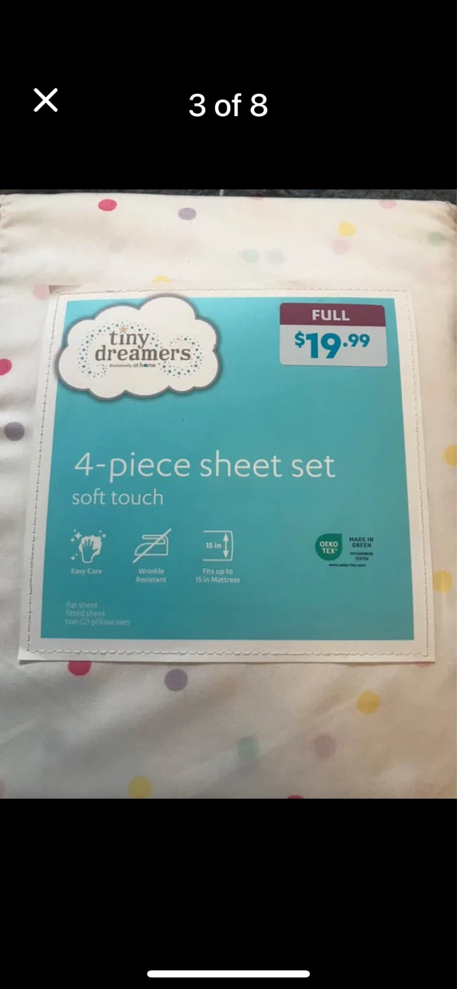 Tiny dreamers 4 piece confetti print sheet set - photo 2