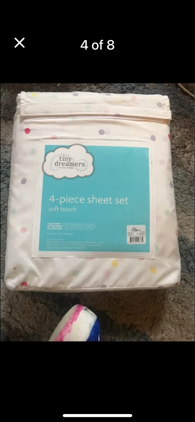 Tiny dreamers 4 piece confetti print sheet set - photo 3