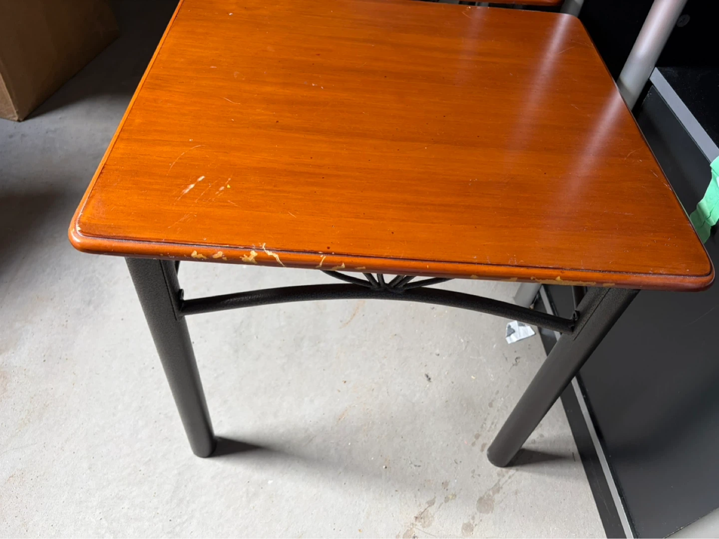 Small wooden side table with metal legs - photo 2