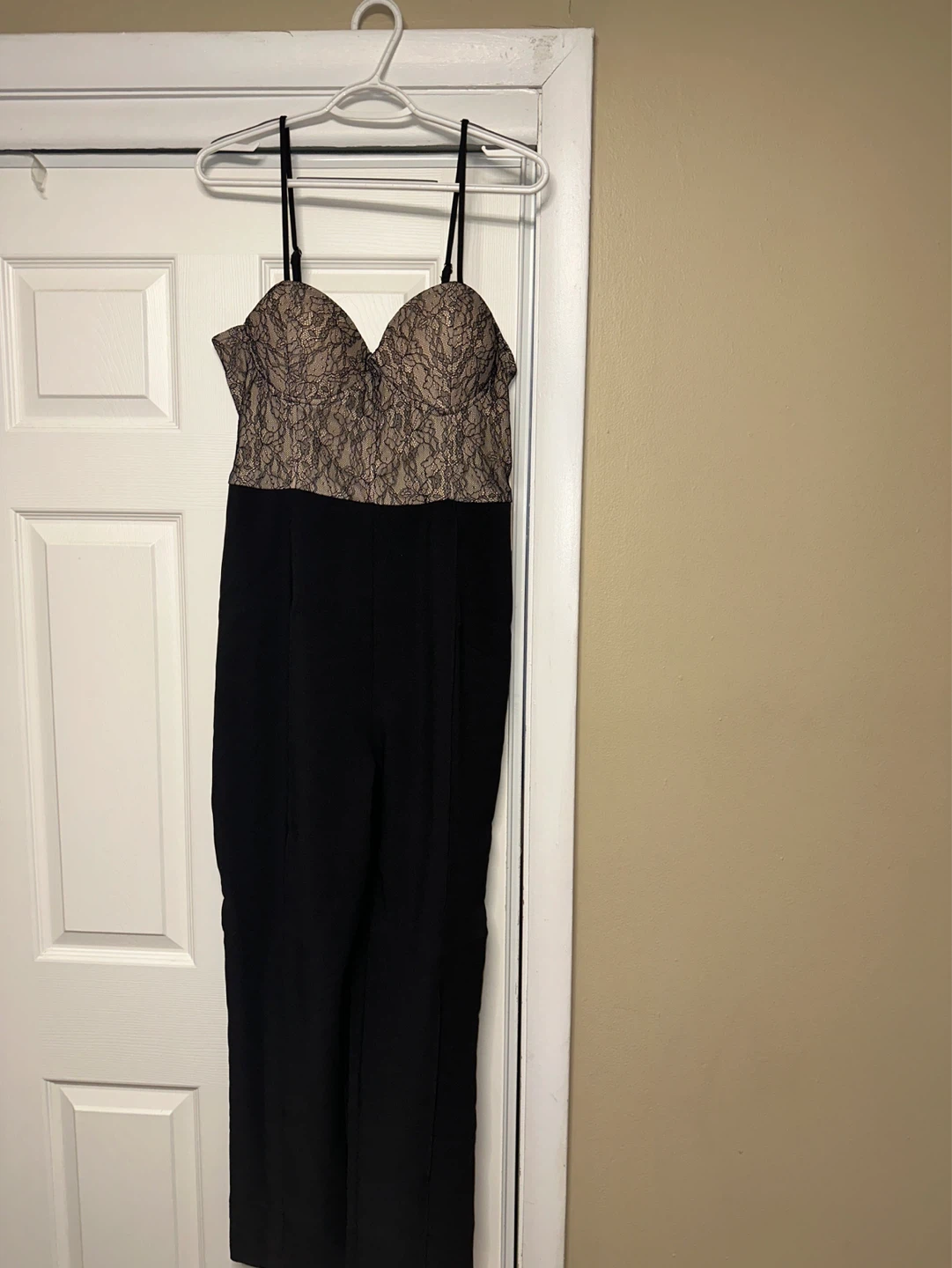 Black Lace Bodice Jumpsuit