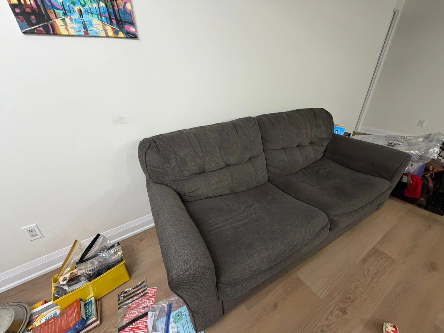 Ashley Grey Fabric 3 Seater Sofa - photo 4