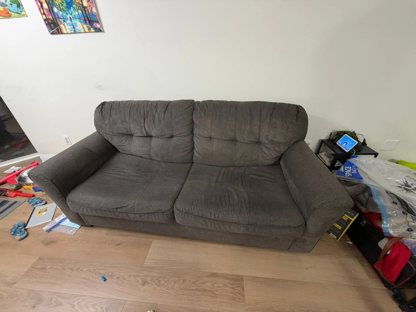 Ashley Grey Fabric 3 Seater Sofa