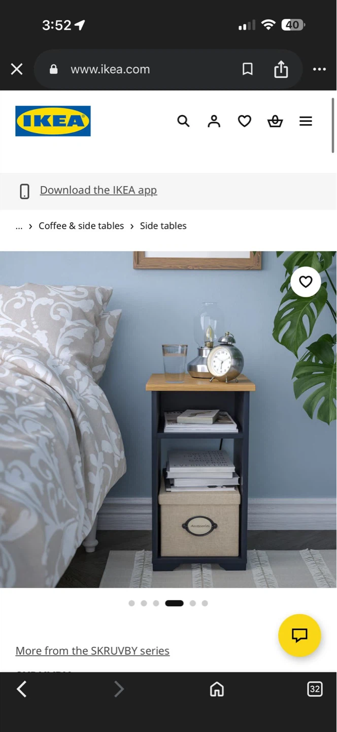 IKEA SKRUVBY Side Table - Blue/Oak - photo 5