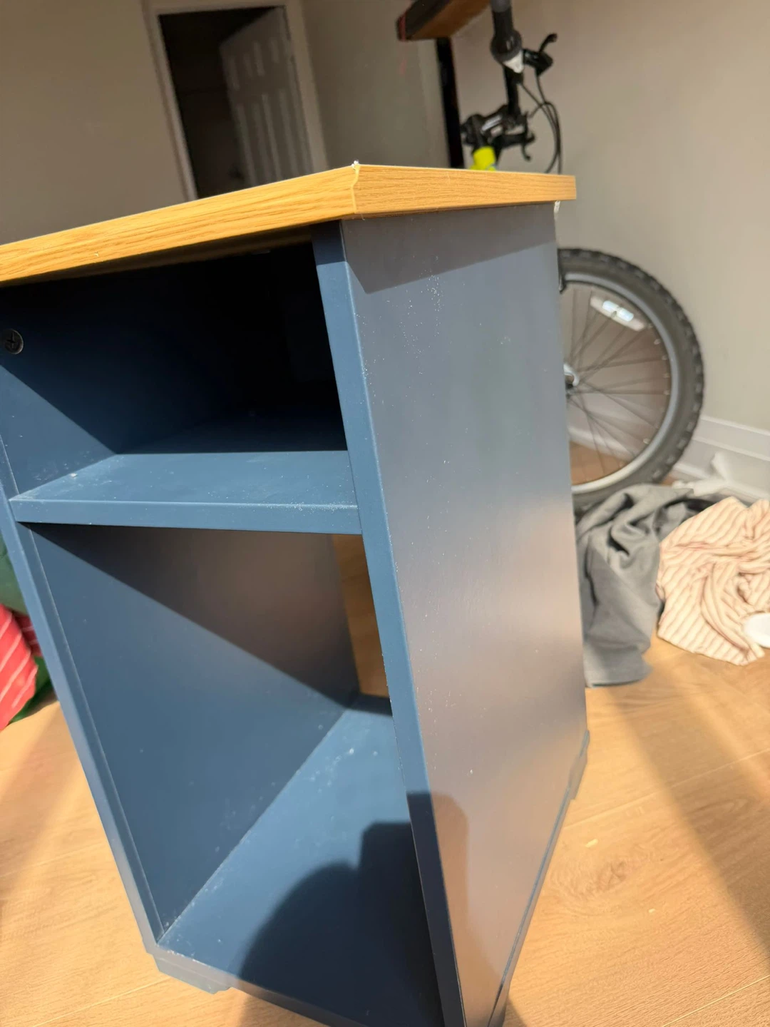 IKEA SKRUVBY Side Table - Blue/Oak - photo 2