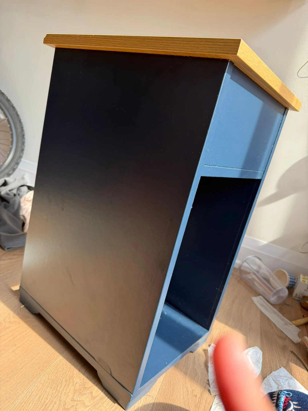 IKEA SKRUVBY Side Table - Blue/Oak - photo 4