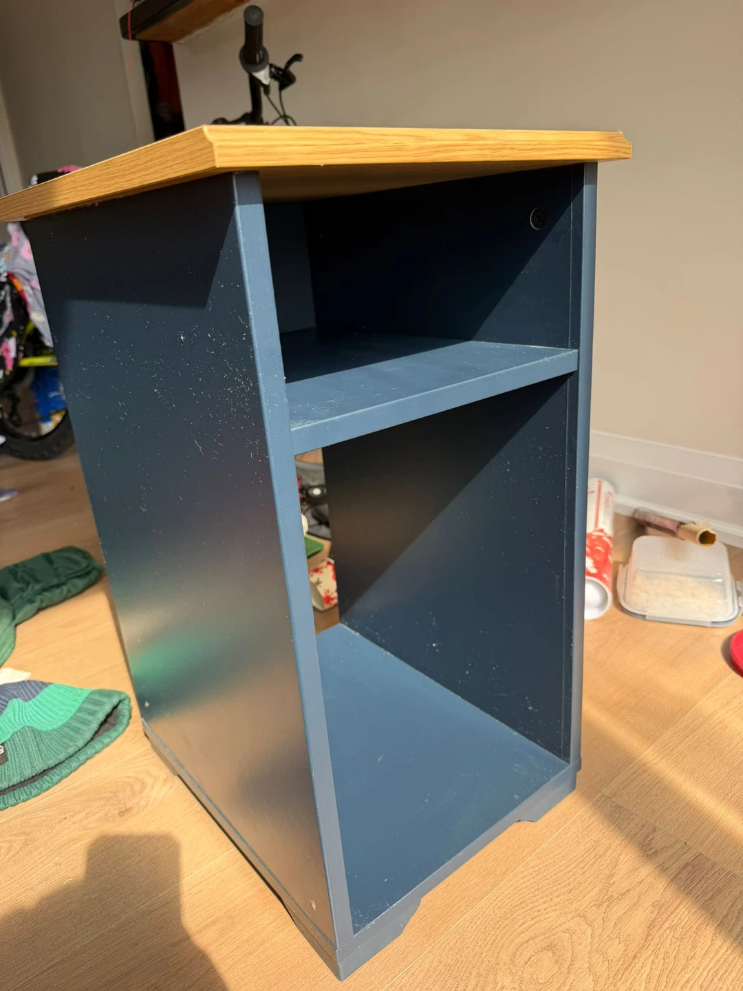IKEA SKRUVBY Side Table - Blue/Oak - photo 3