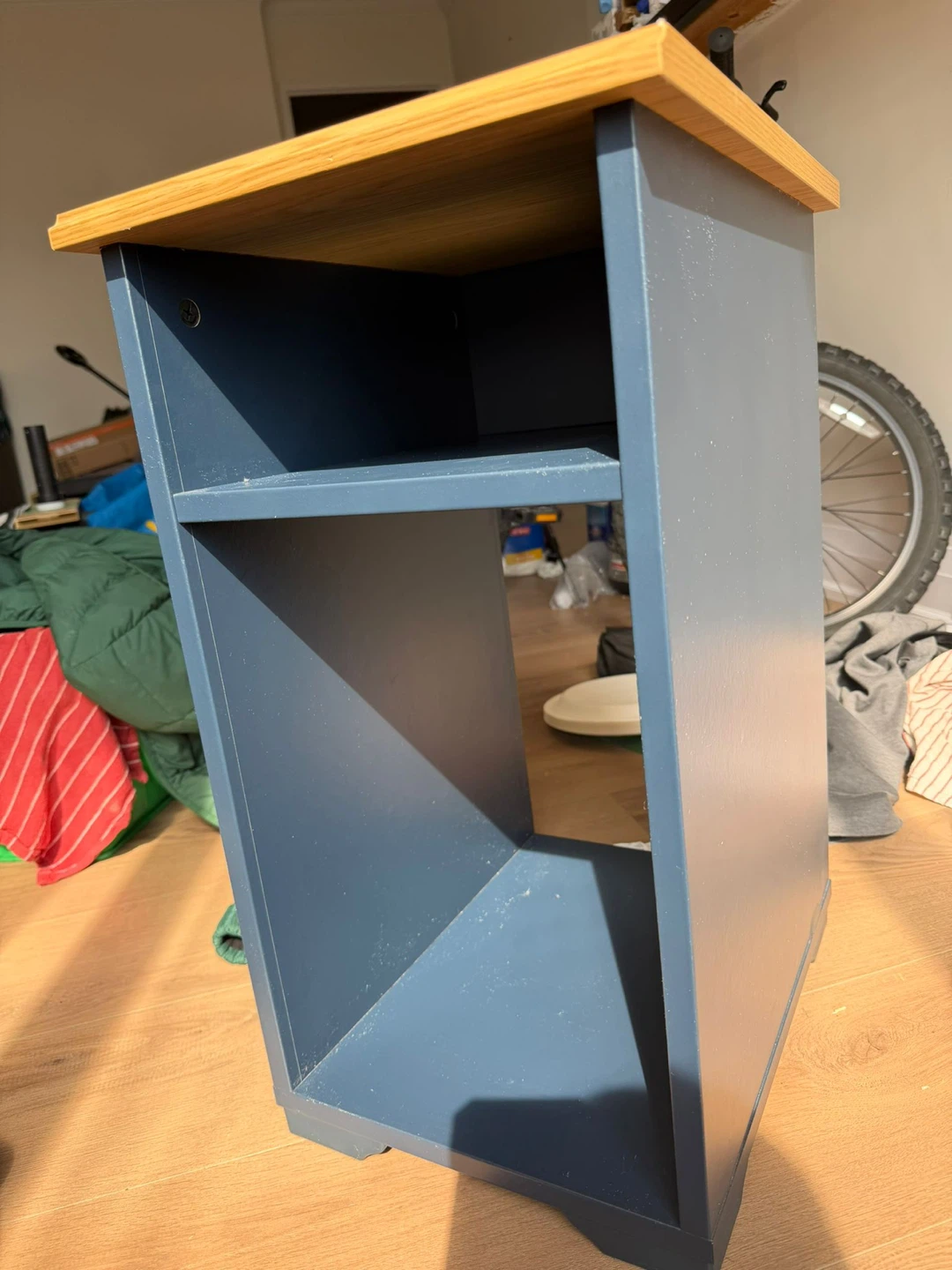 IKEA SKRUVBY Side Table - Blue/Oak