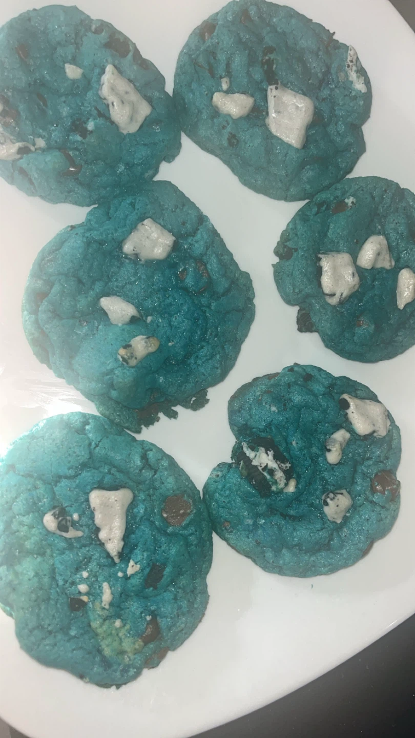 Blue Cookies with Oreo and White Chocolate Chunks