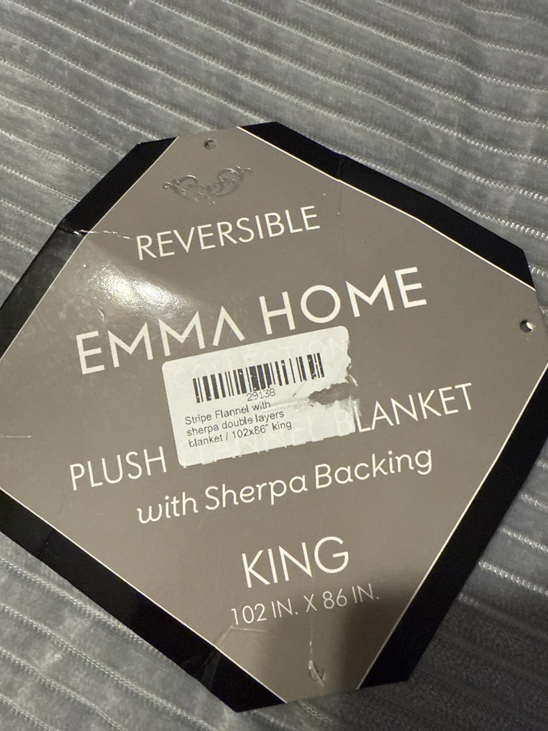 🌱 Emma Home Reversible Plush Blanket with Sherpa Backing - King - photo 2