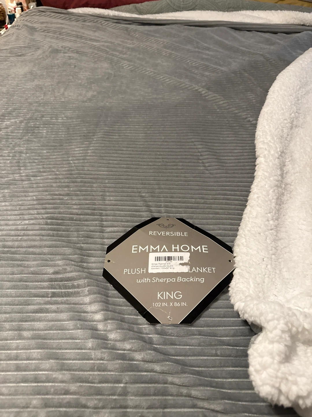 🌱 Emma Home Reversible Plush Blanket with Sherpa Backing - King - photo 5