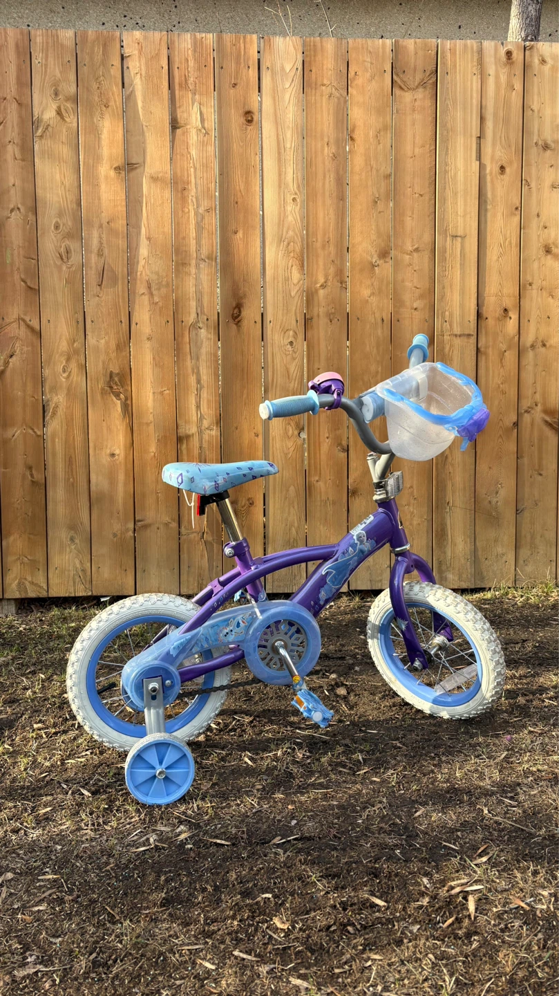 Purple Kids Bike with Training Wheels - photo 3