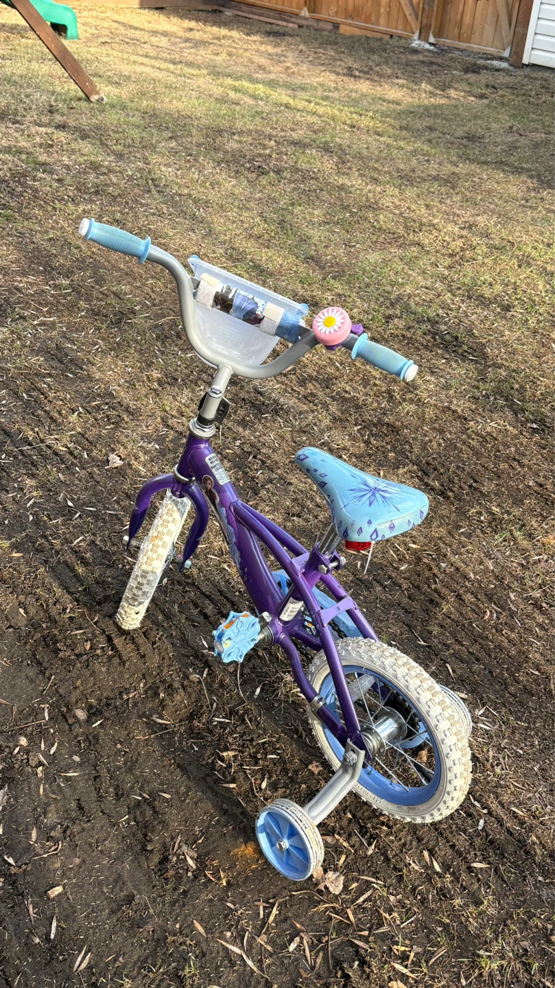 Purple Kids Bike with Training Wheels - photo 2
