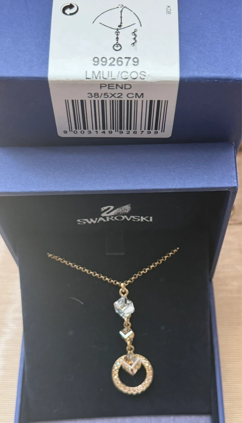 Swarovski Gold Tone Geometric Necklace