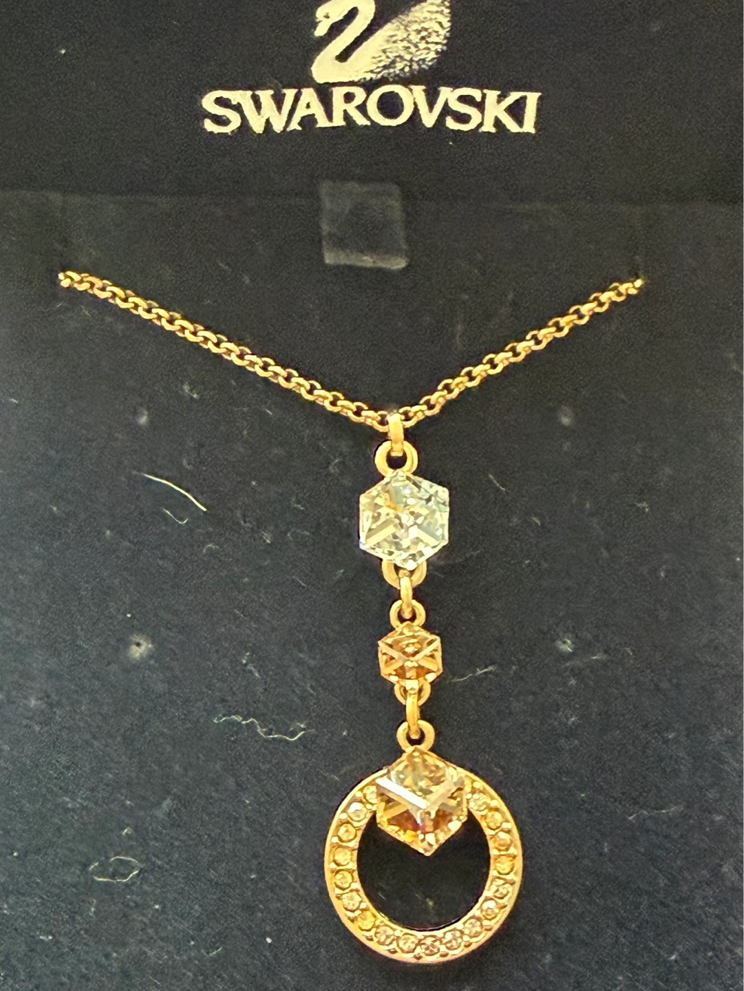 Swarovski Gold Tone Geometric Necklace - photo 4