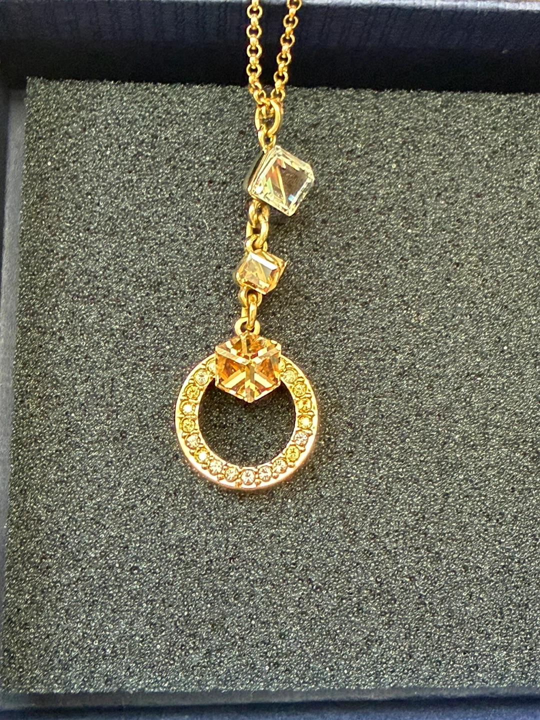 Swarovski Gold Tone Geometric Necklace - photo 3