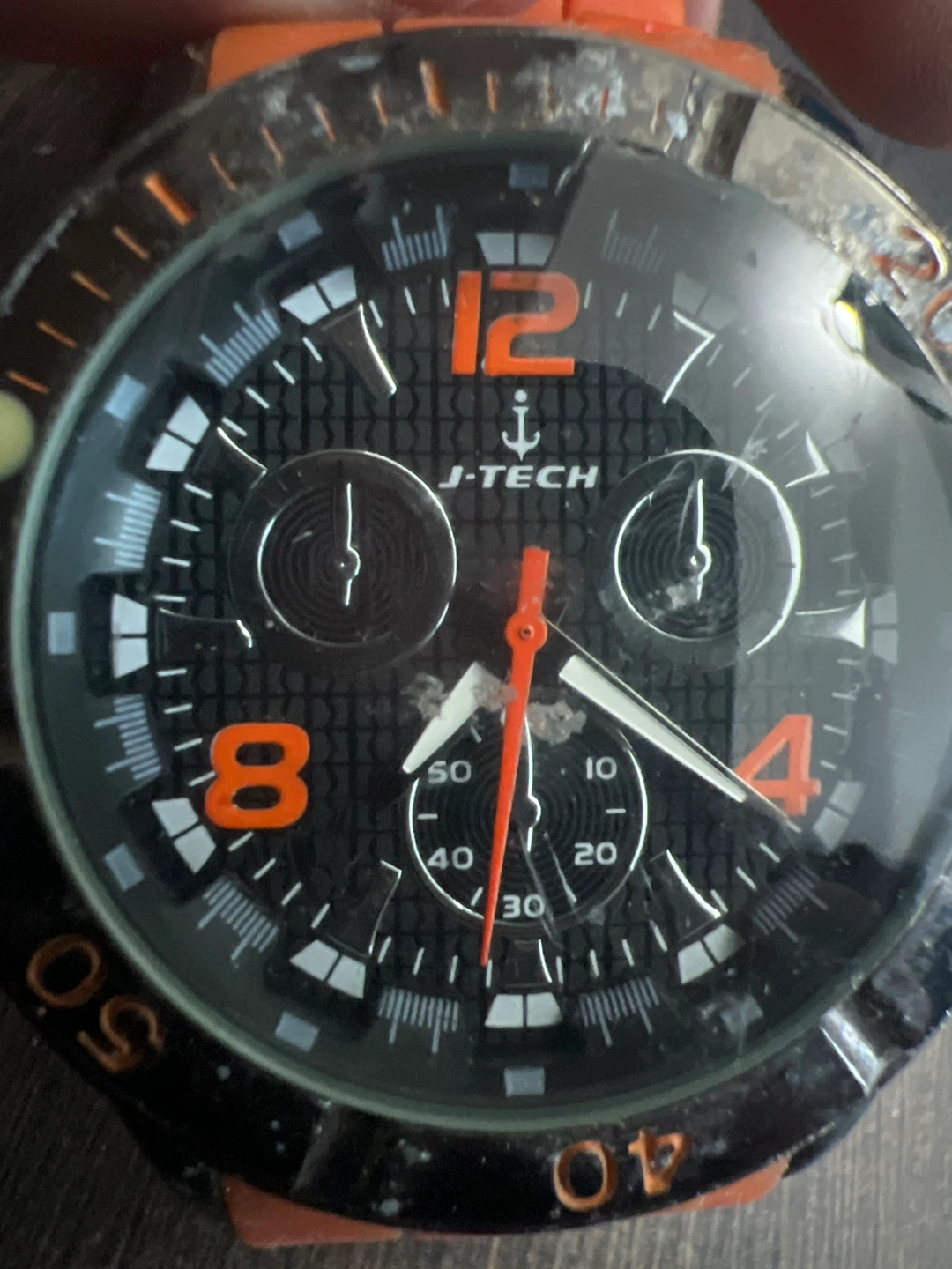 J-TECH Chronograph Watch Orange Strap